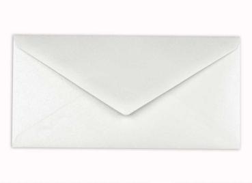 Briefumschlag DIN lang in metallic-polarweiss, 120g, ohne Fenster, Nassklebung