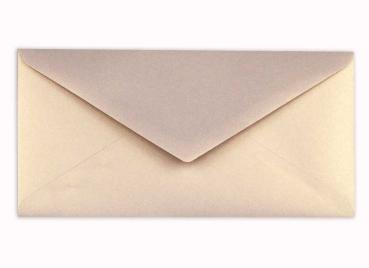Briefumschlag DIN lang in metallic-puderrosa, 120g, ohne Fenster, Nassklebung