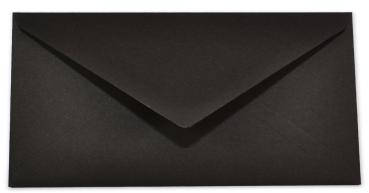 Briefumschlag DIN lang in schwarz, 120g, ohne Fenster, Nassklebung