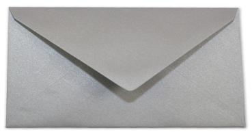 Briefumschlag DIN lang in metallic-silber, 120g, ohne Fenster, Nassklebung