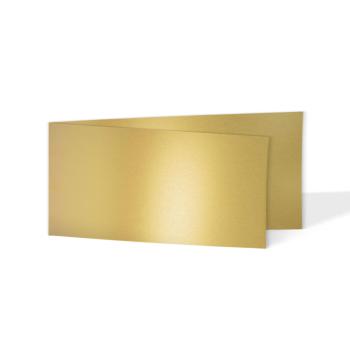 Faltkarte DIN Lang quer 250g/m²  in metallic-gold