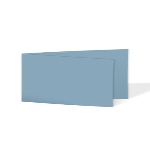 Faltkarte DIN Lang quer 220g/m²  in graublau