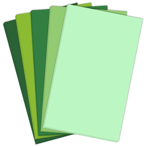 Farbkartonset "Grüntöne" 25x Cardstock in 5 Farben DIN A4 - farbig sortiert