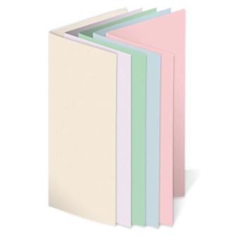 Sortiment "Pastelltöne" 25x Faltkarten in 5 Farben DIN Lang - farbig sortiert