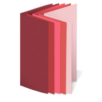 Sortiment "Rottöne" 25x Faltkarten in 5 Farben DIN Lang - farbig sortiert