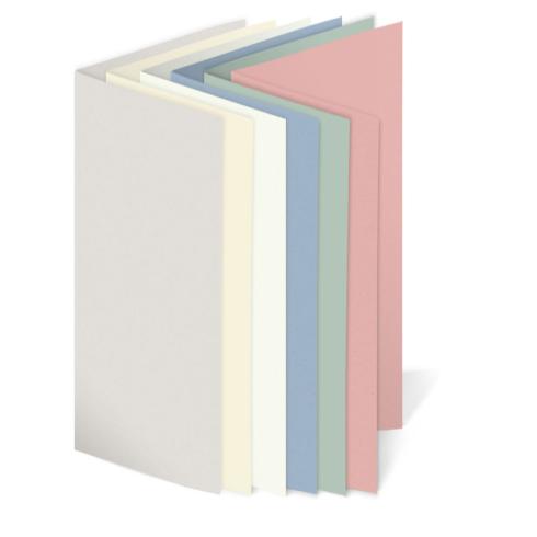 Sortiment "Lieblingsfarben" 30x Faltkarten in 6 Farben DIN Lang - farbig sortiert