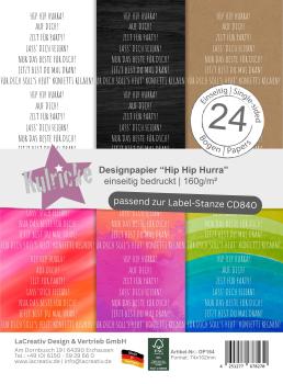 Kulricke Designpapier - "Hip Hip Hurra A7" Label Papier A7