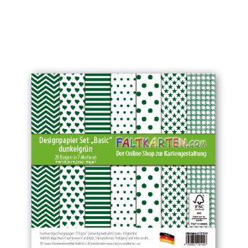 Designpapier 6"x6" 170gr "Basic Set" in dunkelgrün