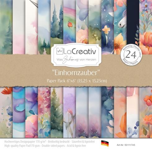 LaCreativ - Designpapier "Einhornzauber" Paper Pack 6x6" - 24 Bogen