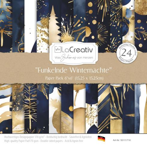 LaCreativ - Designpapier "Funkelnde Winternächte" Paper Pack 6x6" - 24 Bogen