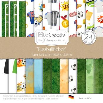 LaCreativ - Designpapier "Fußballfieber" Paper Pack 6x6" - 24 Bogen