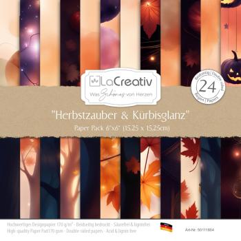 LaCreativ - Designpapier "Herbstzauber & Kürbisglanz" Paper Pack 6x6" - 24 Bogen