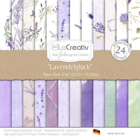 LaCreativ - Designpapier "Lavendelglück" Paper Pack 6x6" - 24 Bogen