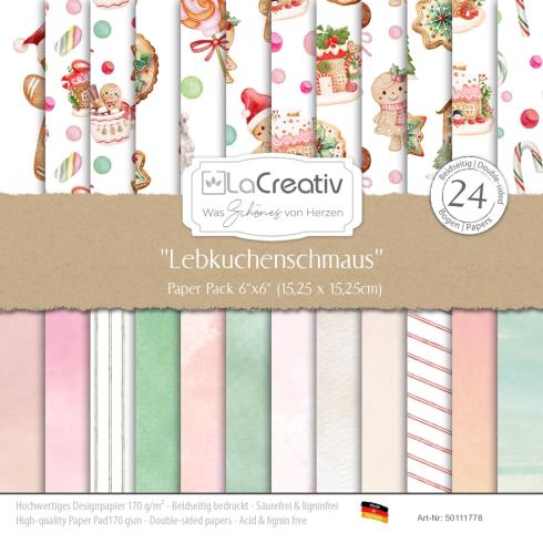 LaCreativ - Designpapier "Lebkuchenschmaus" Paper Pack 6x6" - 24 Bogen