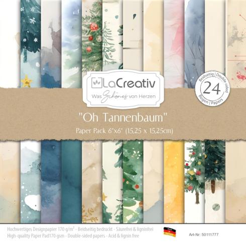 LaCreativ - Designpapier "Oh Tannenbaum" Paper Pack 6x6" - 24 Bogen