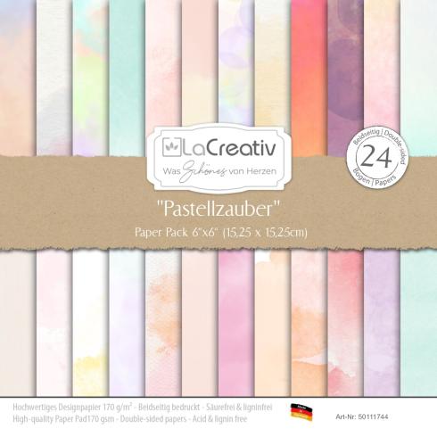 LaCreativ - Designpapier "Pastellzauber" Paper Pack 6x6" - 24 Bogen