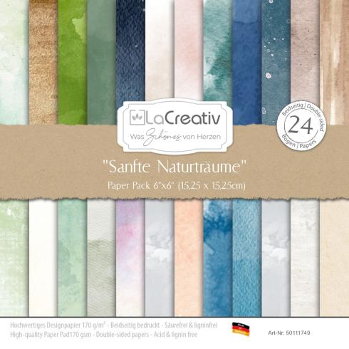 LaCreativ - Designpapier "Sanfte Naturträume" Paper Pack 6x6" - 24 Bogen