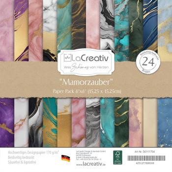 LaCreativ - Designpapier "Mamorzauber" Paper Pack 6x6" - 24 Bogen