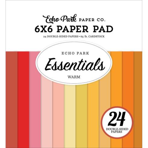 Preview: Echo Park - Cardstock "Warm" Essentials Paper 6x6 Inch - 24 Bogen 
