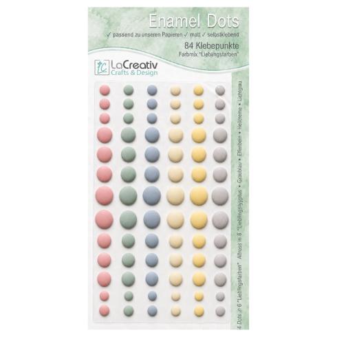 Preview: LaCreativ Enamel Dots „Lieblingsfarben“ – 84 selbstklebende Klebepunkte