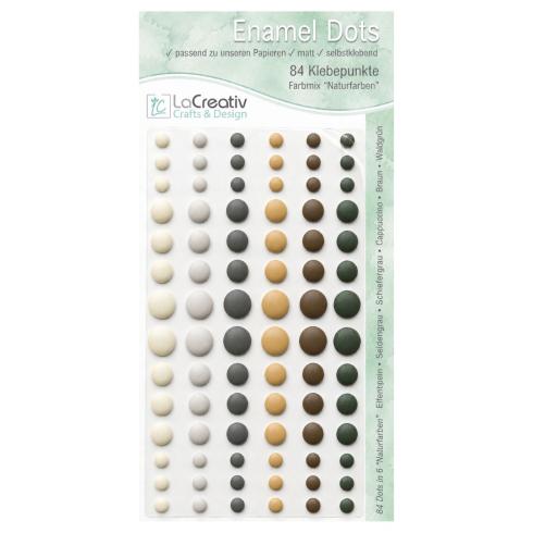 Preview: LaCreativ Enamel Dots „Naturfarben“ – 84 selbstklebende Dekopunkte