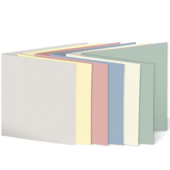 Sortiment "Lieblingsfarben" 30x Faltkarten in 6 Farben Format 15x15cm - farbig sortiert
