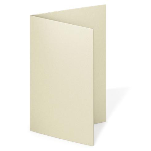 Doppelkarte - Faltkarte 250g/m² DIN B6 in metallic-ivory