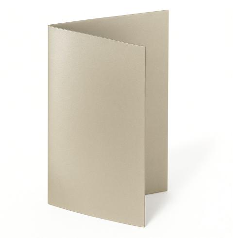 Doppelkarte - Faltkarte 250g/m² DIN B6 in metallic-sand