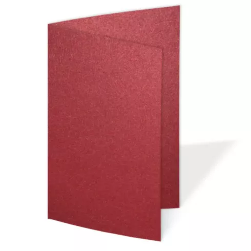 Doppelkarte - Faltkarte 300g/m² DIN A6 in metallic karminrot