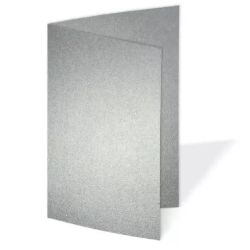 Doppelkarte - Faltkarte 250g/m² DIN A6 in metallic silber