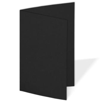 Doppelkarte - Faltkarte 270g/m² DIN A6 in recycling schwarz