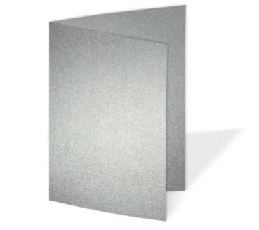 Doppelkarte - Faltkarte 250g/m² DIN B6 in metallic-silber
