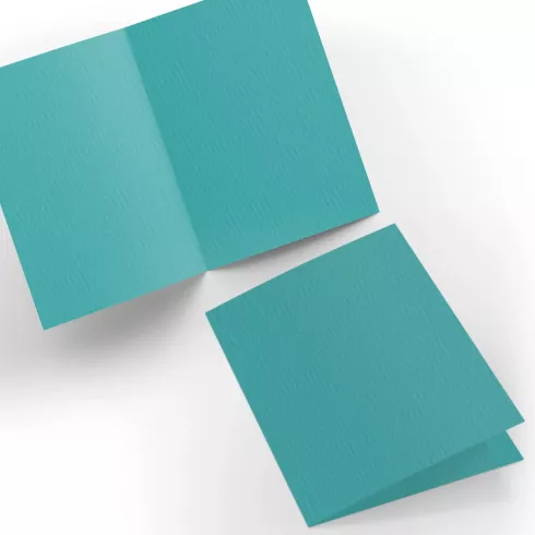 Doppelkarte - Faltkarte 210g/m² DIN A6 in struktur lagunenblau