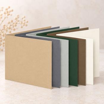 Sortiment "Naturfarben" 30x Faltkarten in 6 Farben Format 15x15cm - farbig sortiert