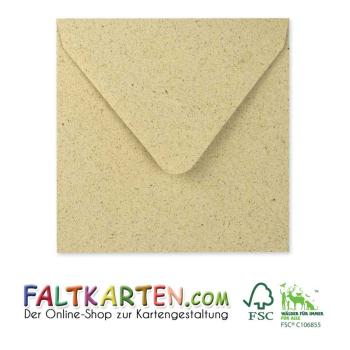 Briefumschlag 16x16cm in graspapier, 120g, ohne Fenster, Nassklebung