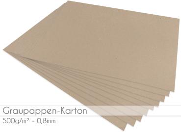 Graupappen-Karton 500g/m² 0,8mm 12