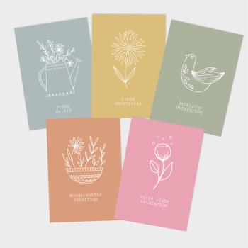 Ostergrußkarten-Bundle DIN A6 "Hygge Ostern" | Grußkarten-Set | Postkarten | Ostergrüße