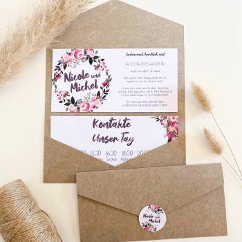 Preview: Pocketfold-Karte DIN Lang Premium-Karton "Taupe" Basic Line