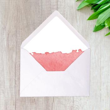 Briefumschlag B6 mit Innenfutter "Watercolor-Bruch rot" Briefumschlag B6 mit Innenfutter "Watercolor-Bruch rot"