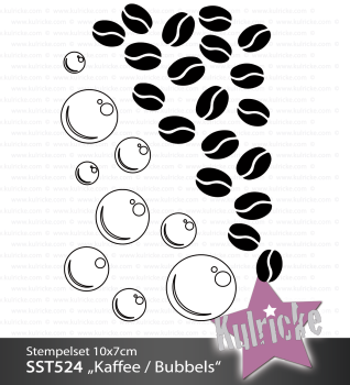 Kulricke Stempelset "Kaffee / Bubbels" Clear Stamp Motiv-Stempel