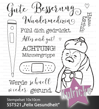 Kulricke Stempelset "Felix Gute Besserung" Clear Stamp Motiv-Stempel