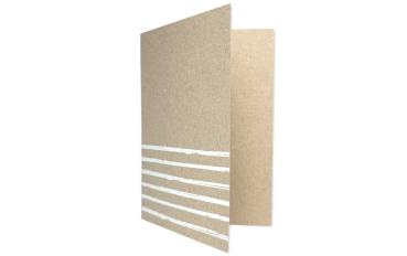 Doppelkarte - Faltkarte 220g/m² DIN A6 in kraft grau + weisse linien
