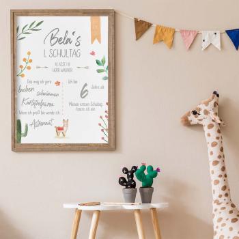 Einschulungsposter "Lama" | Einschulung | Meilensteintafel | Geschenk 1. Geburtstag |  | Personalisiertes Geschenk