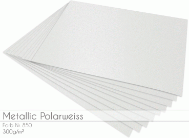 Cardstock "Metallic" - Bastelpapier 300g/m² DIN A4 in metallic-polarweiss