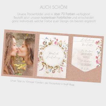 Preview: Pocketfold-Karte B6 Tripple Premium-Karton "Perlmutt Crema" Basic Line