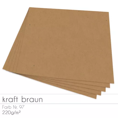 Cardstock "Recycling" 12"x12"  220g/m² (30,5 x 30,5cm) in kraft braun