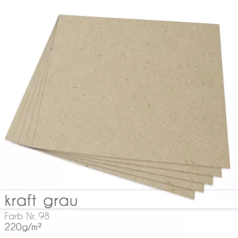 Cardstock "Recycling" 12"x12"  220g/m² (30,5 x 30,5cm) in kraft grau