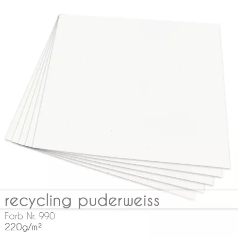Cardstock "Recycling" 12"x12" 220g/m² (30,5 x 30,5cm) in puderweiss