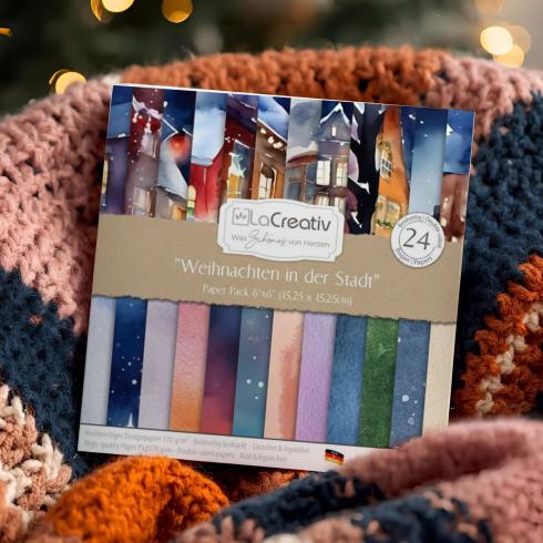 LaCreativ - Designpapier "Weihnachten in der Stadt" Paper Pack 6x6" - 24 Bogen
