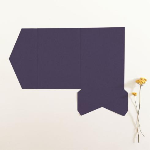 Pocketfold-Karte B6 Premium-Karton "Aubergine" Exklusiv Line